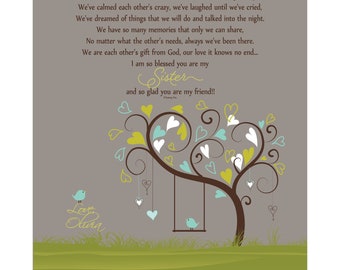 Personalized Sister Gifts: Custom Sister Poem Print