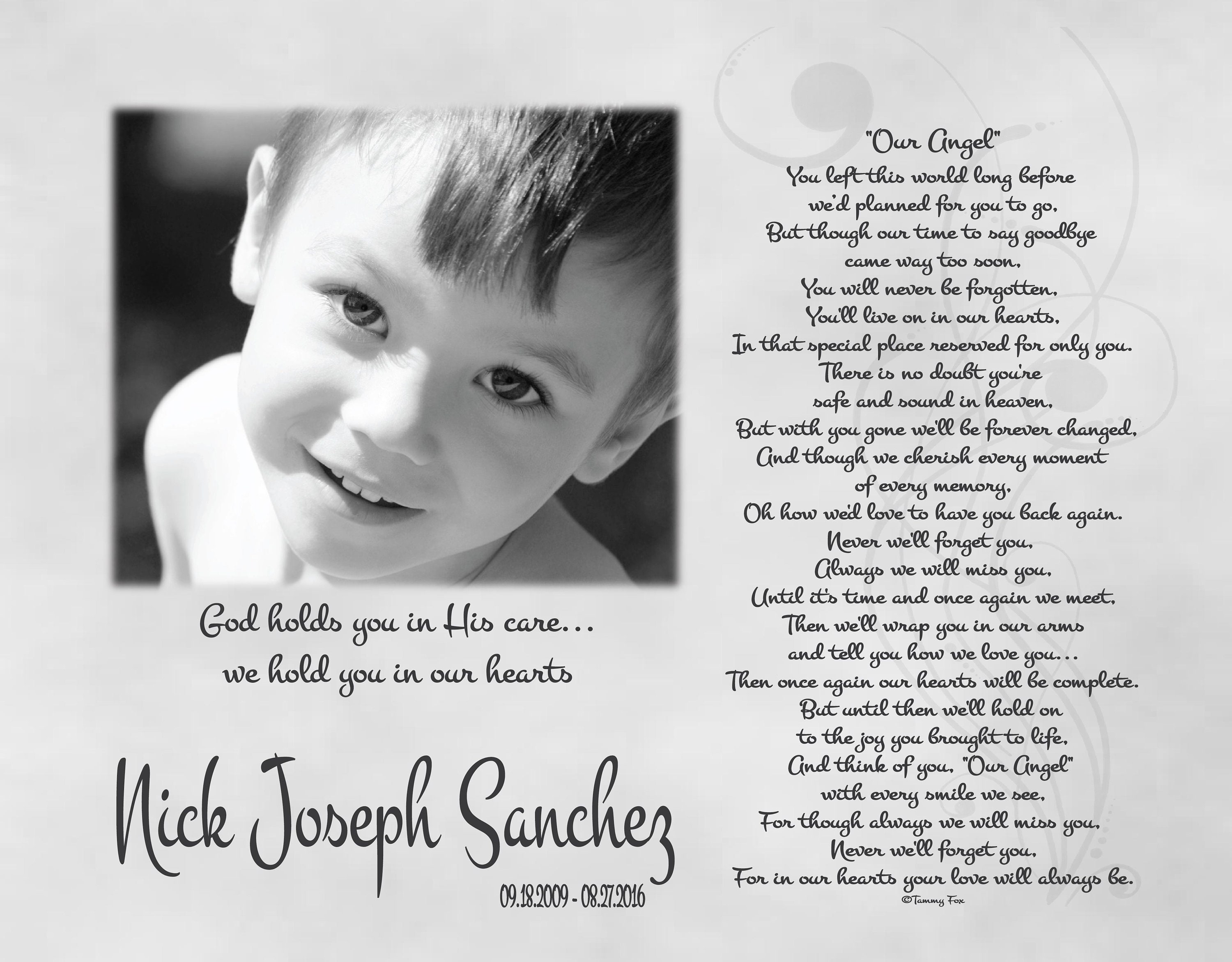 Loss of Child-In Loving Memory-Memorial Print-Loss of Son-Loss | Etsy