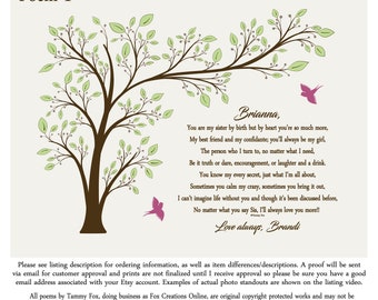 Personalized Sister Poem Print: Custom Sister Gift