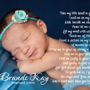 Take My Hand Godparents/Godmother/Godfather Grandparent Baptism Christening Gift Personalized Poetry Print