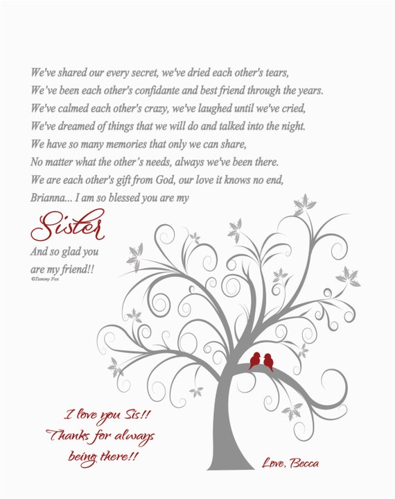 For My Sister, DIGITAL DOWNLOAD, Sister Gift, Sister Present, Sister Poem,  Sister Verse, Sister Saying, Sister's Birthday, Best Sis, 