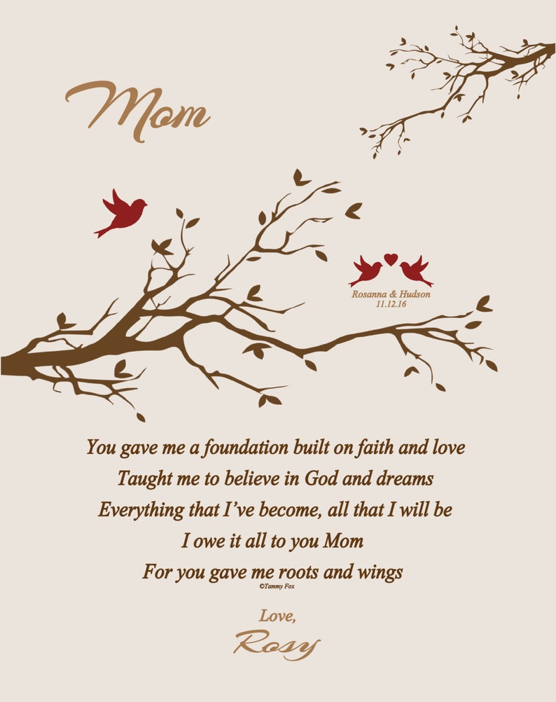 Wedding Thank You Gift For Mom From Daughter Or Son Personalized Wedding Print For Mom Mother Of Bride Mother Of Groom Choice Of Poem Frames Home Living Seasonalliving Com