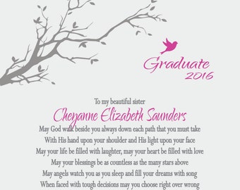 Personalized Graduation Poem Print: Religious Keepsake Gift