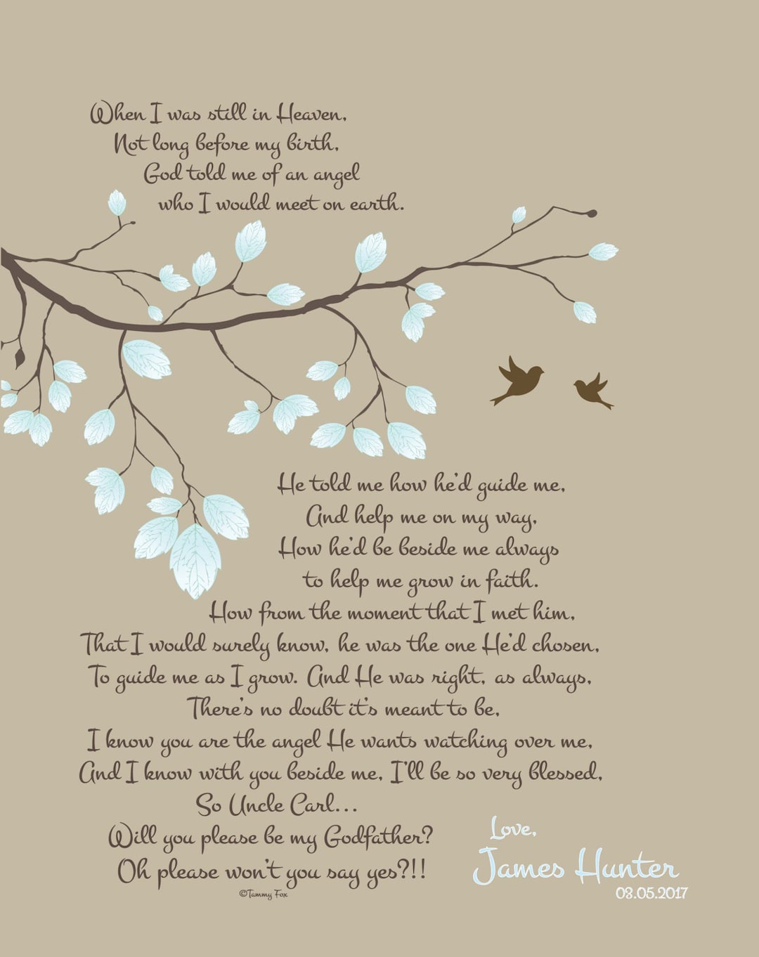 Will You Be My Godfather Poem-will You Be My Godmother - Etsy
