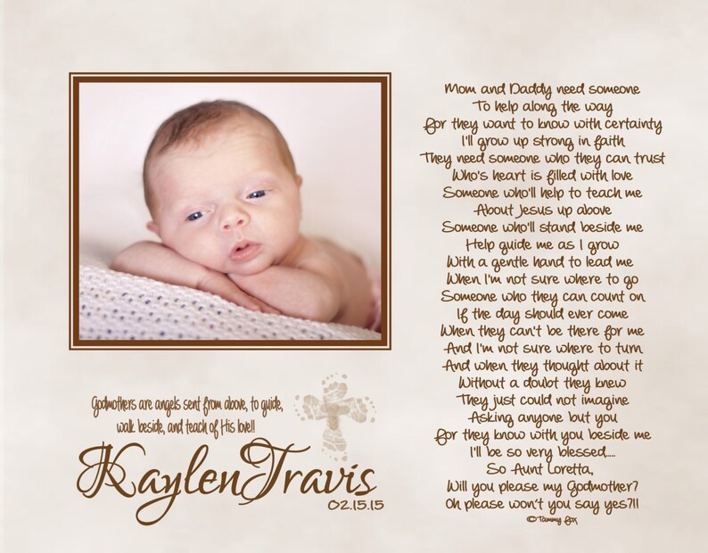 Will You Be My Godmother Godfather Godparents Personalized Poetry Print Poem Mom and Daddy Need Someone image 4
