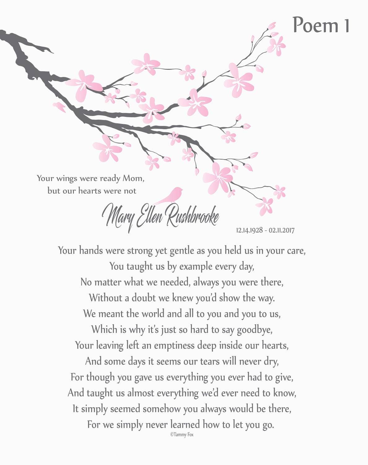 In Loving Memory of MomLoss of MotherMemorial PoemMom in Etsy