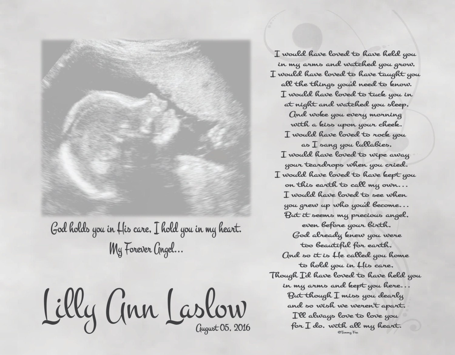 Miscarriage Keepsake Print-loss of Unborn Baby-miscarriage Sympathy  Gift-personalized Sonogram Memorial Print-i Would Have Loved to Poem - Etsy, image size:1500x1171