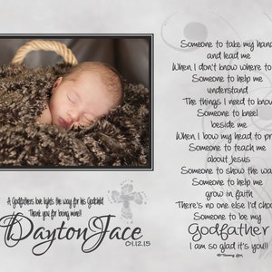 Personalized Gift for Godmother Godfather Godparents  Personalized Poetry Print I Am So Glad It&#39;s You