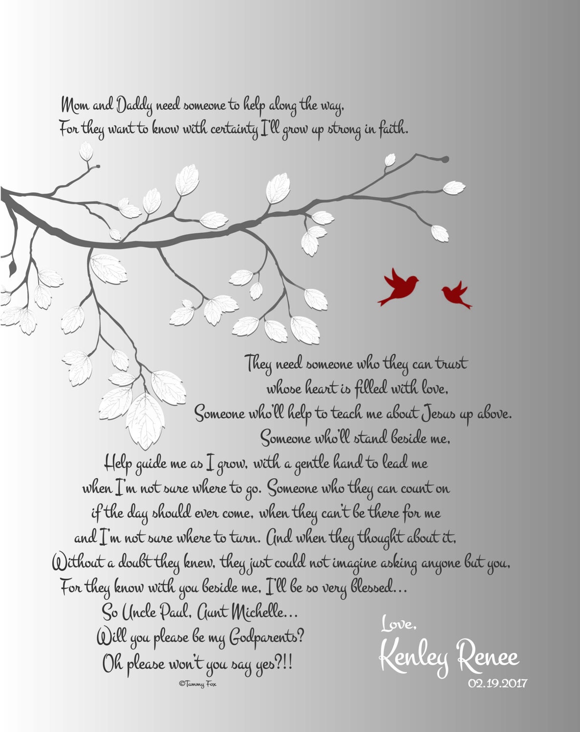 Be My Godparents Gift-Will You Be My Godmother Personalized Print-Will You Be My Godfather-Asking Godparents-Mom and Daddy Need Someone Poem