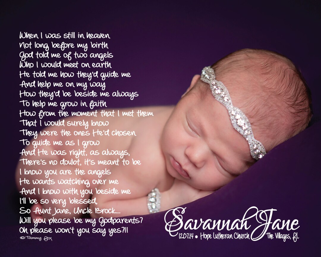 Will You Be My Godmother-godfather-godparents Poem Personalized Poetry