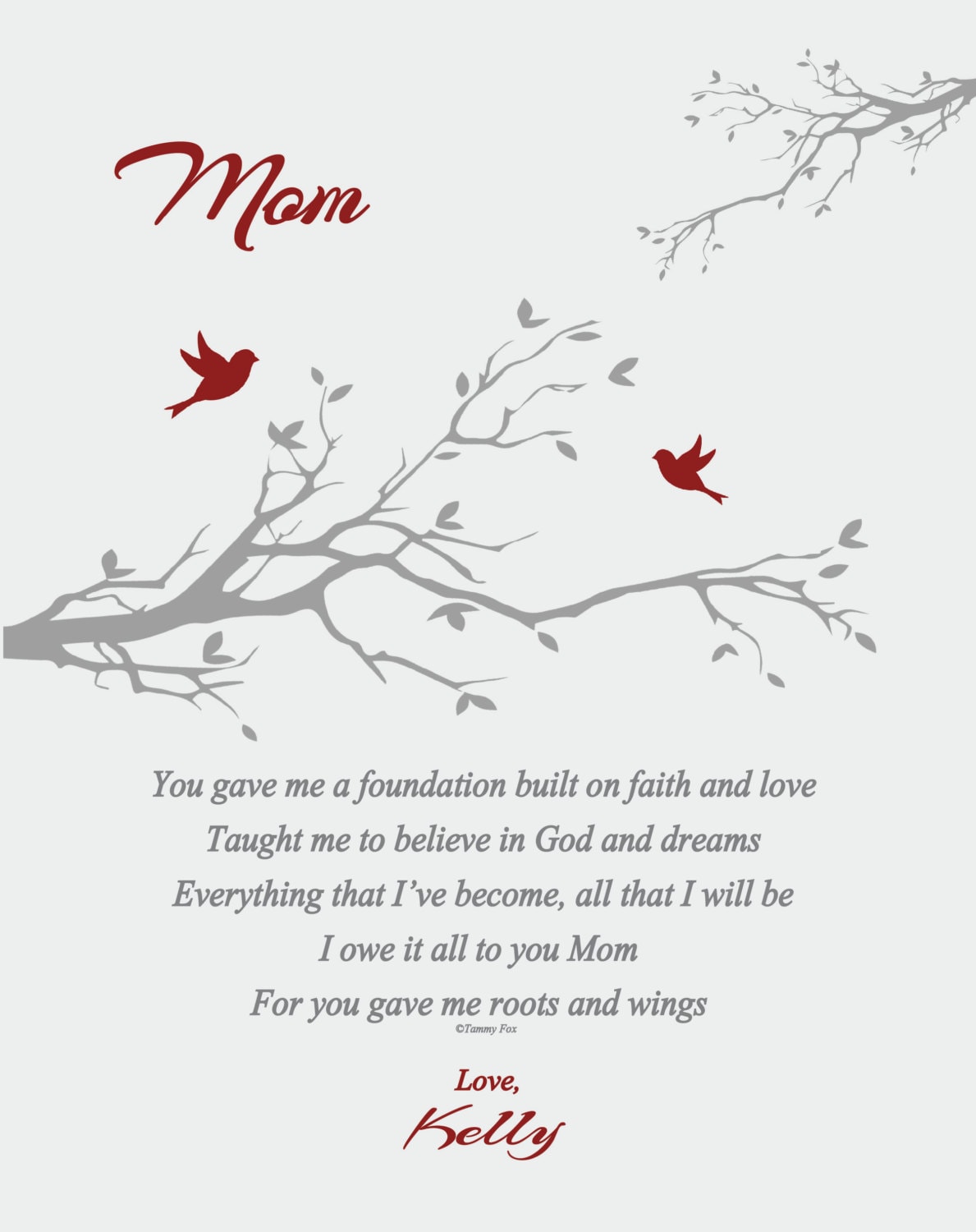 Christmas Gift for Mom-Poem for Mom-Personalized Poetry Print | Etsy