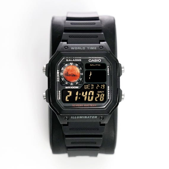 Custom “THE MARTIAN” Modified Watch Based on Casio Royale Ae1200