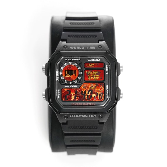 Custom “SLAYER” Modified Watch Based on Casio Ae1200, New in Box