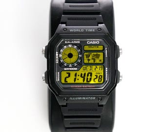 Custom “RECON” Modified Watch Based on Casio Royale ae1200, New in Box, Digital Modified Watch, Gift for Him, by Nocturnal Time