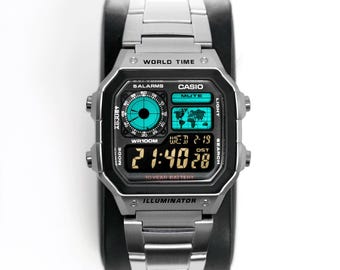 SteelTime – カシオ AE-1200 をベースにした改造腕時計 – ムーン