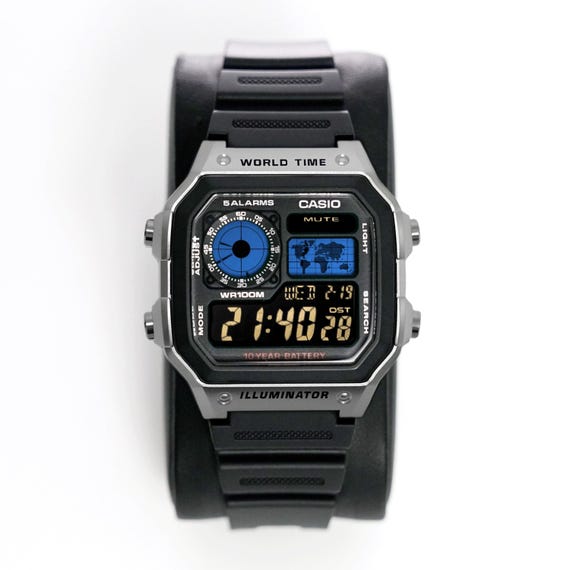 Custom “INTERCEPTOR” Modified Watch Based on Casio Ae1200, New in