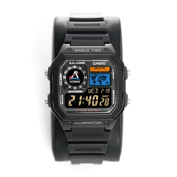 Custom “ARTEMIS” Moon Watch, Modified Watch Based on Casio Ae1200