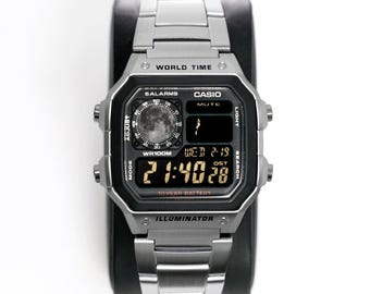 Custom “APOLLO” Casio Royale Watch, ae1200, New in Box, Digital Modified Watch, Gift for Him, by Nocturnal Time