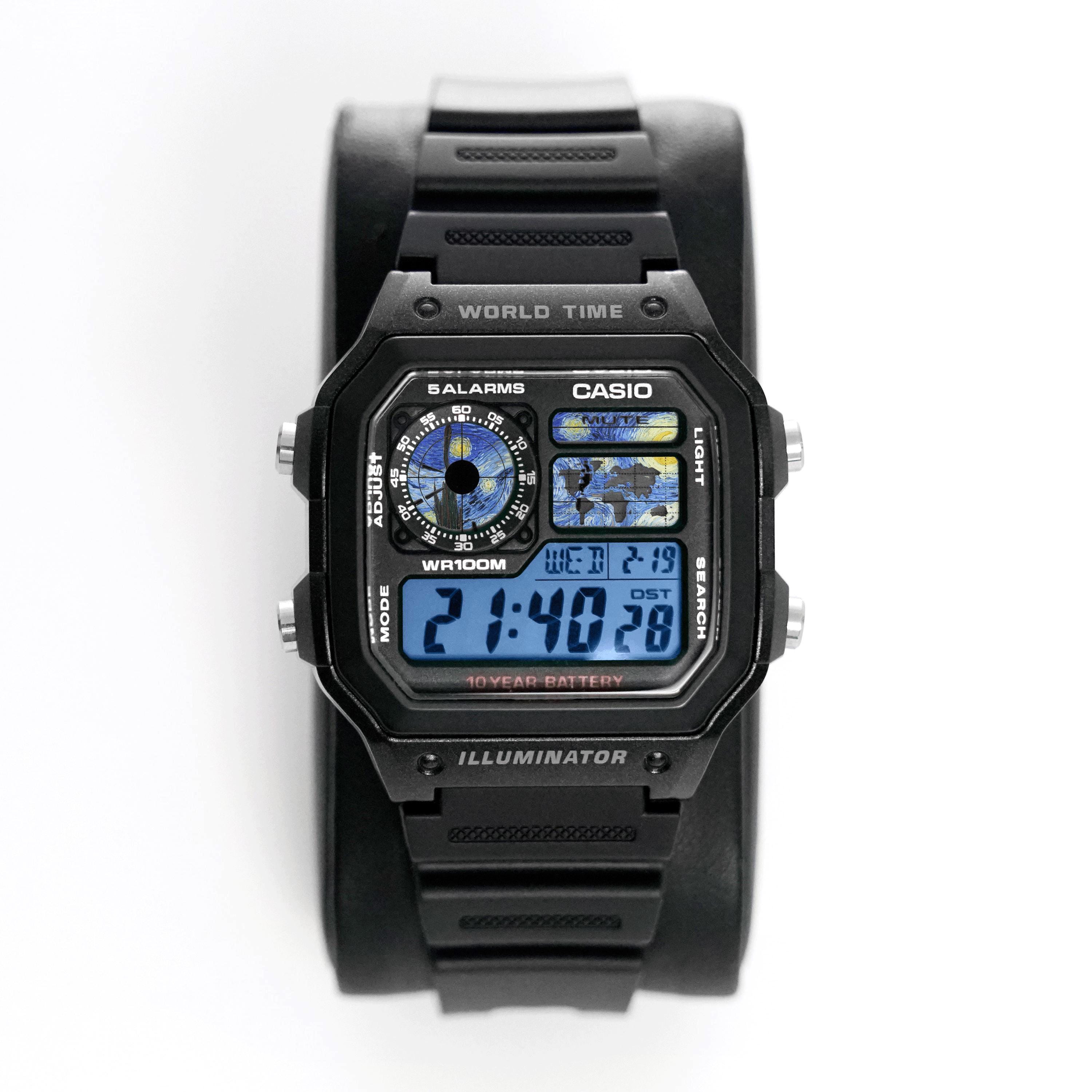 Custom “VAN GLITCH” Modified Watch Based on Casio Ae1200, New in