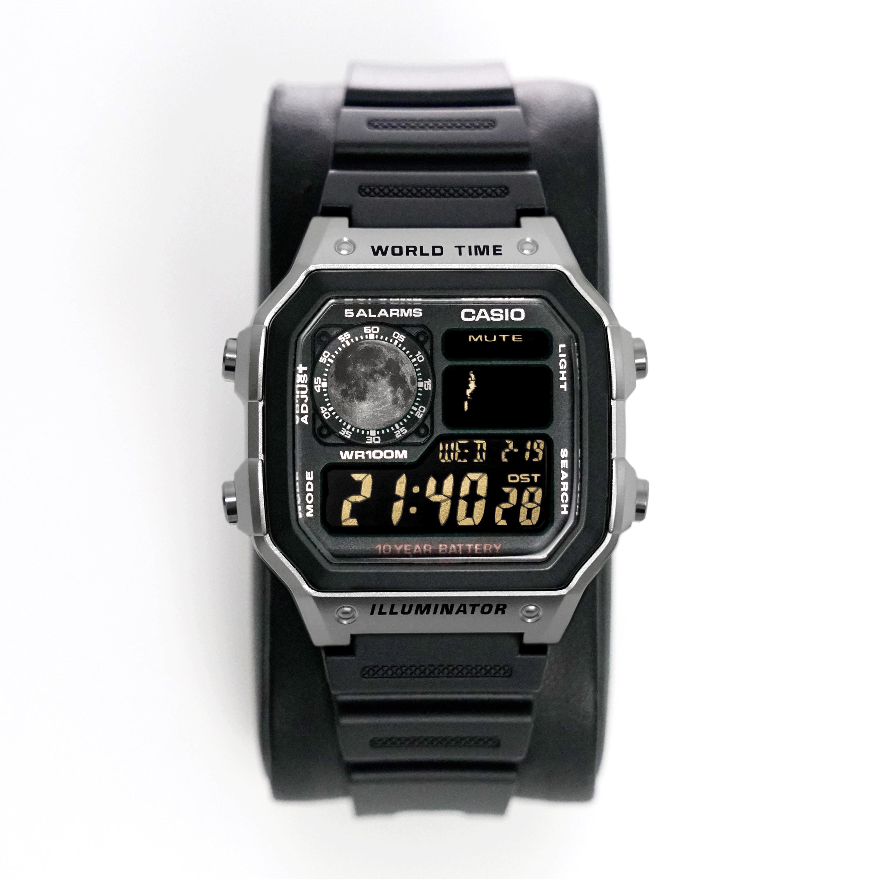 CASIO デジタル腕時計 custom watch Custom “APOLLO” Moon Watch, Modified Watch Based on Casio Ae1200