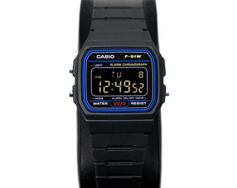 Custom “RAVEN” Modified Watch Based on Casio f91w, New in Box, Digital Modified Watch, Gift for Him, by Nocturnal Time