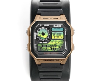 Custom “HORIZON” Modified Watch Based on Casio ae1200, New in Box, Digital Modified Watch, Artistic, Gift for Him, by Nocturnal Time
