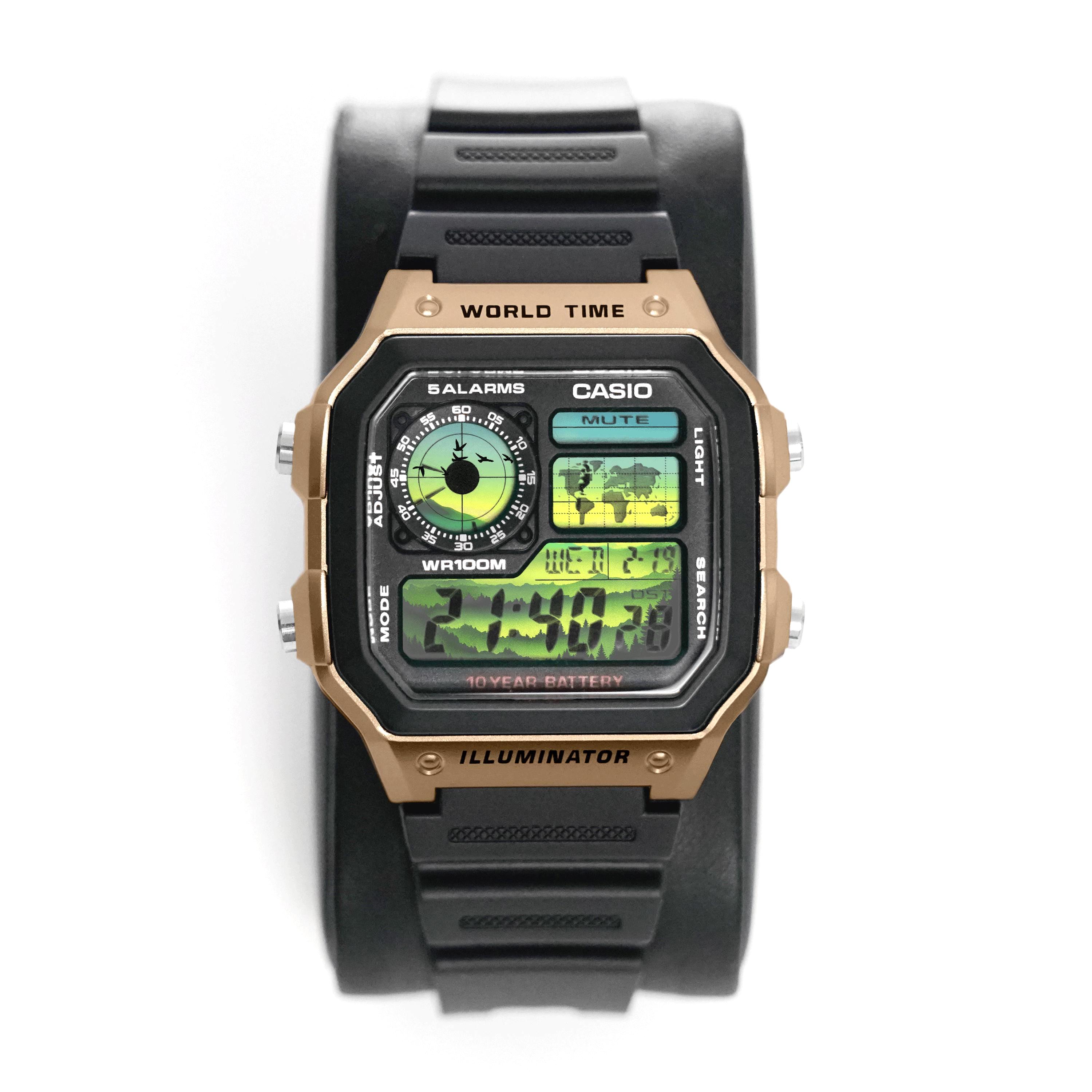 Custom “HORIZON” Modified Watch Based on Casio Ae1200, New in Box