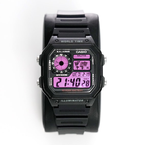 Custom “MIAMI VICE” Modified Watch Based on Casio Royale Ae1200