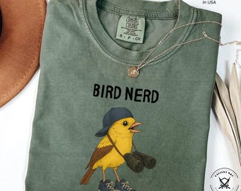 Bird Nerd Comfort Colors® Shirt, Bird Lover Shirt, Funny Bird Watcher Shirt, Twitcher Shirt, Gift for Bird Nerd, Bird Watcher Gift, Bird Tee