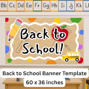 Back to School Painted Banner Template for Teachers Welcome Sign, Painted Banner Mockup, Digital Download, Custom Banner Design