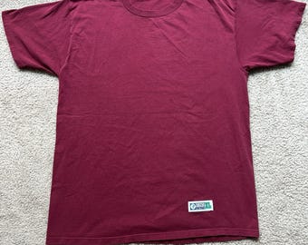Camiseta deportiva vintage Discus para hombre, talla XL, color burdeos, estilo urbano, informal, años 90