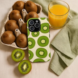 Kiwi Phone Case Cute Fruit Pattern for iPhone 16 Pro Max 16 Pro 16, iPhone 15, iPhone 14, Samsung Galaxy S25, Google Pixel 9 8