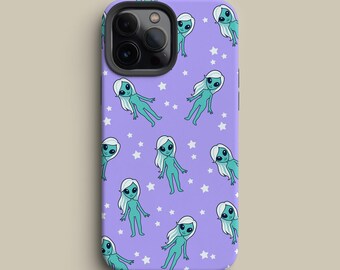 Alien Handyhülle – Verträumtes Lila Sternenmuster für iPhone, Galaxy & Pixel