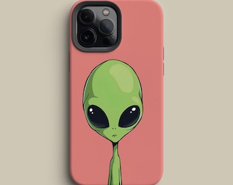 Alien Handyhülle – Minimalistisches grünes Alien für iPhone, Galaxy & Pixel