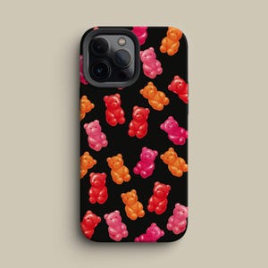 Kawaii Gummibärchen Muster Handyhülle passend für iPhone 17 16 15 14 13 12 11 Pro Max, Galaxy S26 S25 S24 S23 S22 Ultra, Pixel 7 8 9 Pro