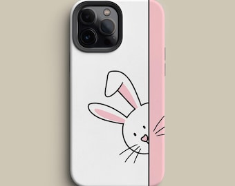 Bunny Phone Case – Minimal Peekaboo Bunny Design for iPhone, Galaxy & Pixel