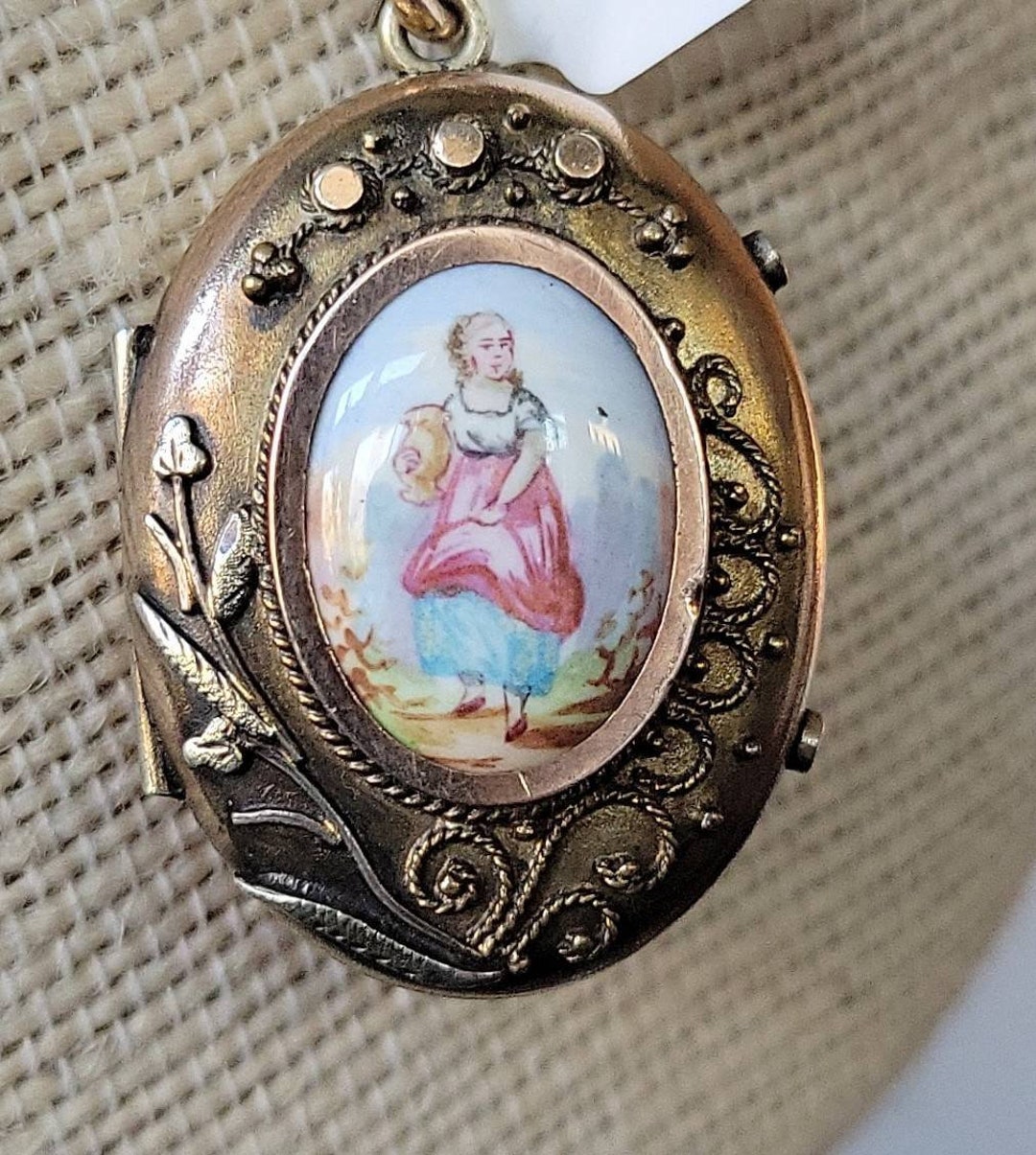 Victorian GF Painted Lady Locket - Etsy