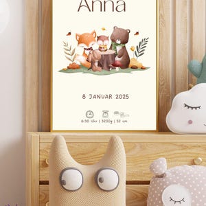 Baby Geburtsposter – personalisiert & digital zum Ausdrucken