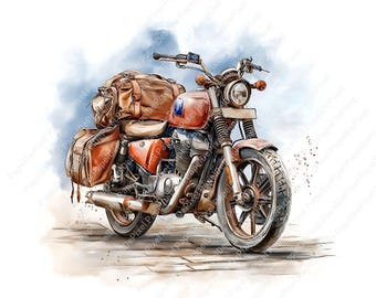 19 Vintage Motorcycle Clipart | Retro Motorbike Illustration | Classic Bike Art | Antique Motorcycle Digital Download, Commercial Use JPEG