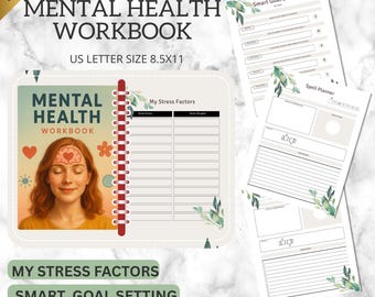 Printable Therapy Journal Bundle: Mental Health, Anxiety & Mood Tracker (A4 Digital Download