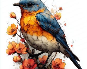 16 clipart di uccelli stravaganti, uccelli floreali, clipart di uccelli colorati, kit di diario spazzatura, sublimazione, artigianato di carta, artigianato digitale, uso commerciale