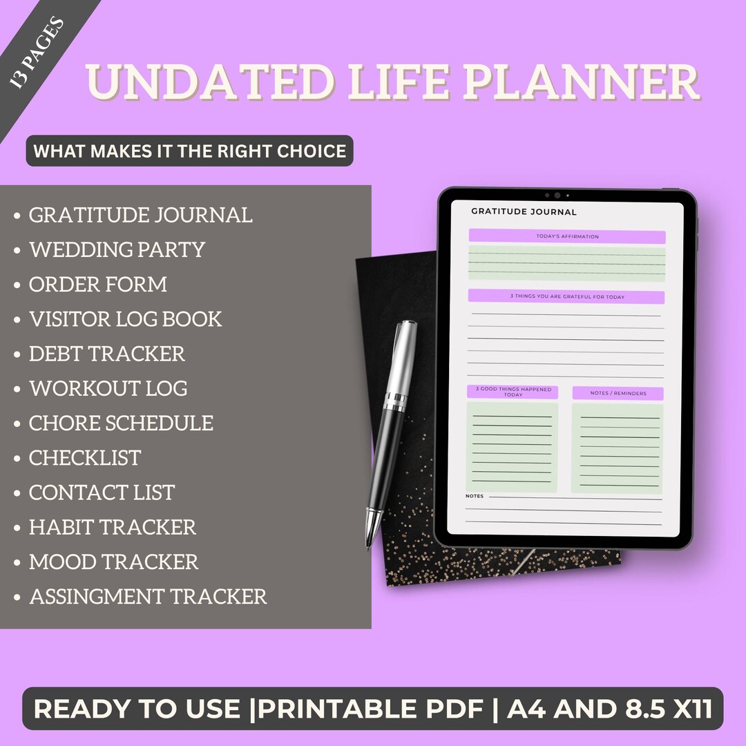 Ultimate Life Planner Bundle 2025: A4 Productivity Journal (digital ...