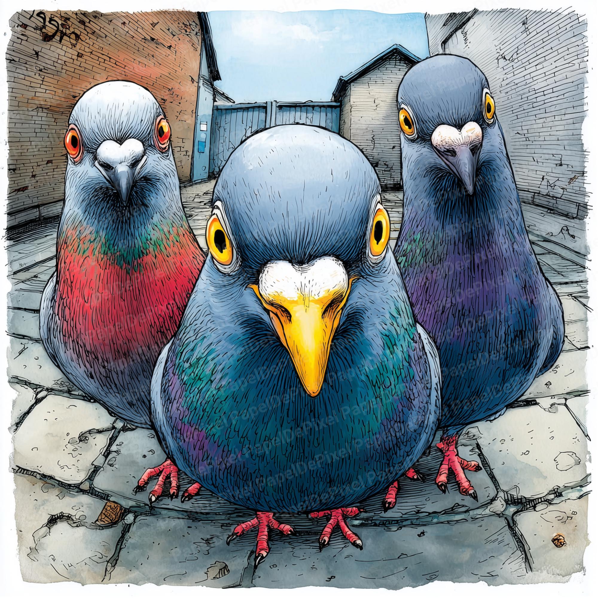 Crested pigeon art - Etsy 日本