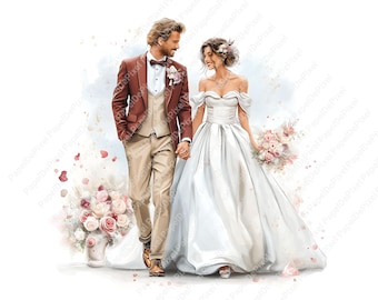 新婚 - 花嫁花婿カップルの結婚式 - デジタル画像 - 1950 年代の