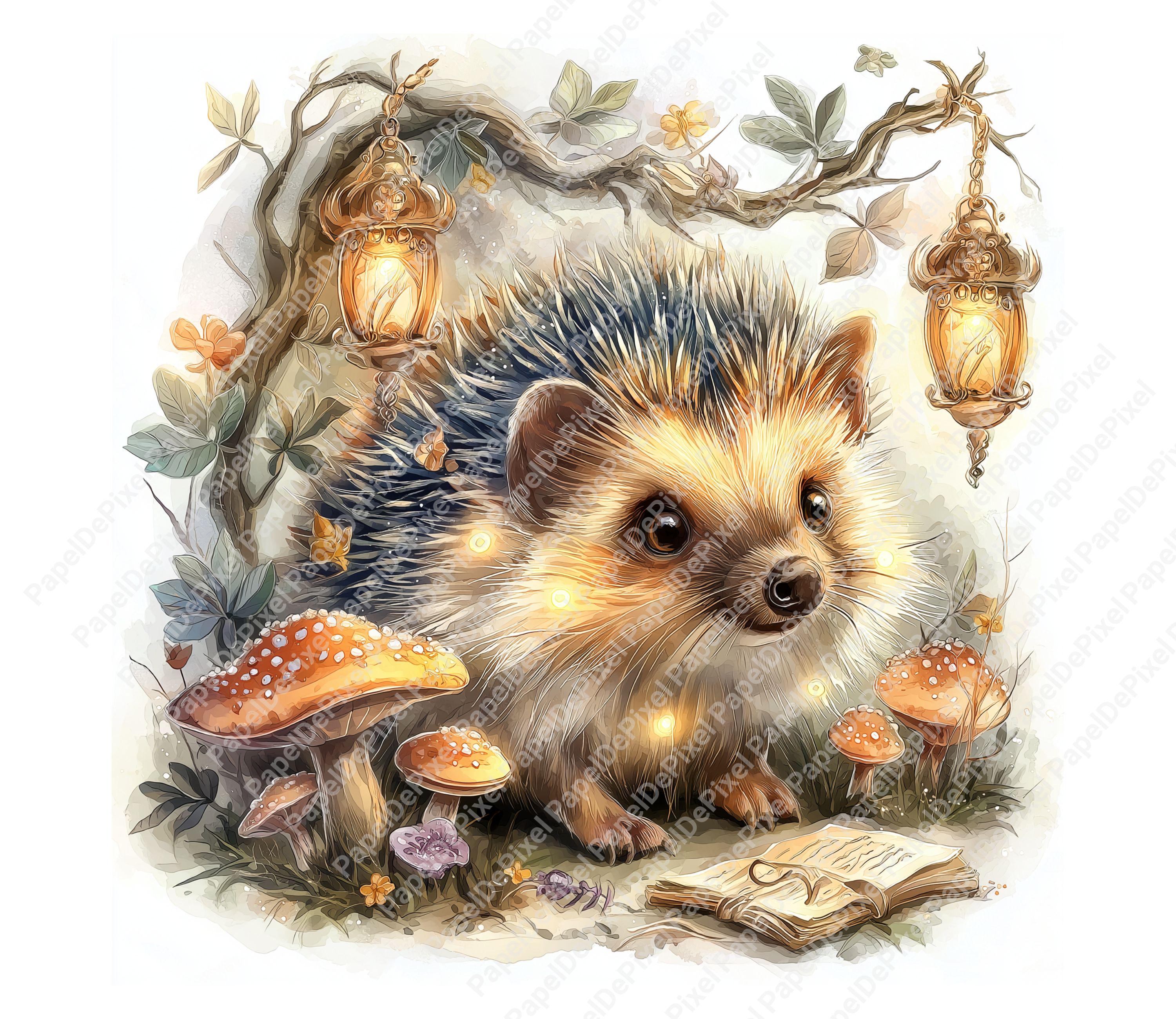 魔法のハリネズミクリップアートバンドル19JPEG | 森の動物アート