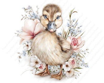 Cute baby duck, 22 JPEG Watercolor Duckling clipart, Cute baby shower animals, Nursery duck, Paper Craft, Digital crafting, Commercial use