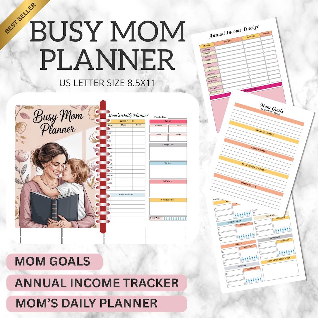 Busy Mom Planner Digital Template Stay at Home Mom Planner Life ...