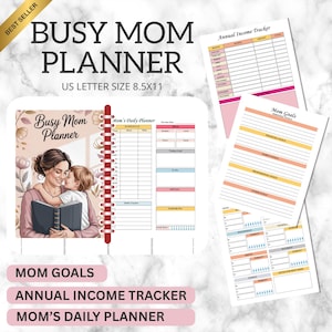 Busy Mom Planner: Digital Life Organizer Template (Printable, Editable Task Planner)