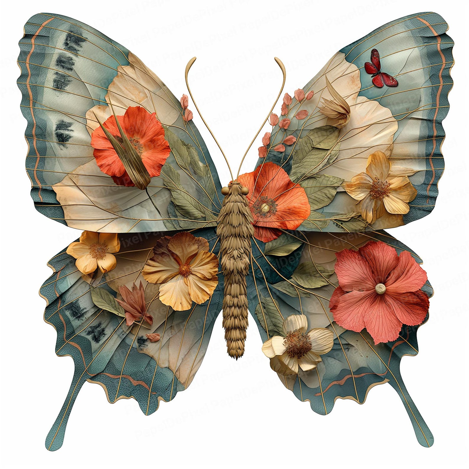 15JPEG Vintage Butterfly Clip Art, Collage Printable Butterflies ...