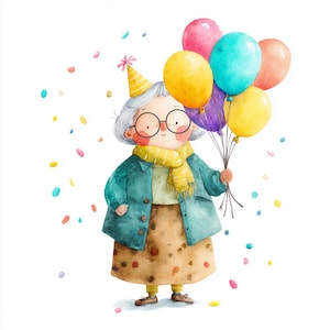 Old ladies clipart,Grandma Birthday JPEG, funny granny clipart, cute ,quirky old ladies, Funny Old Ladies , Junk Journal, Paper Craft